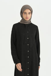 Fularlı Jakar Tunik - Siyah
