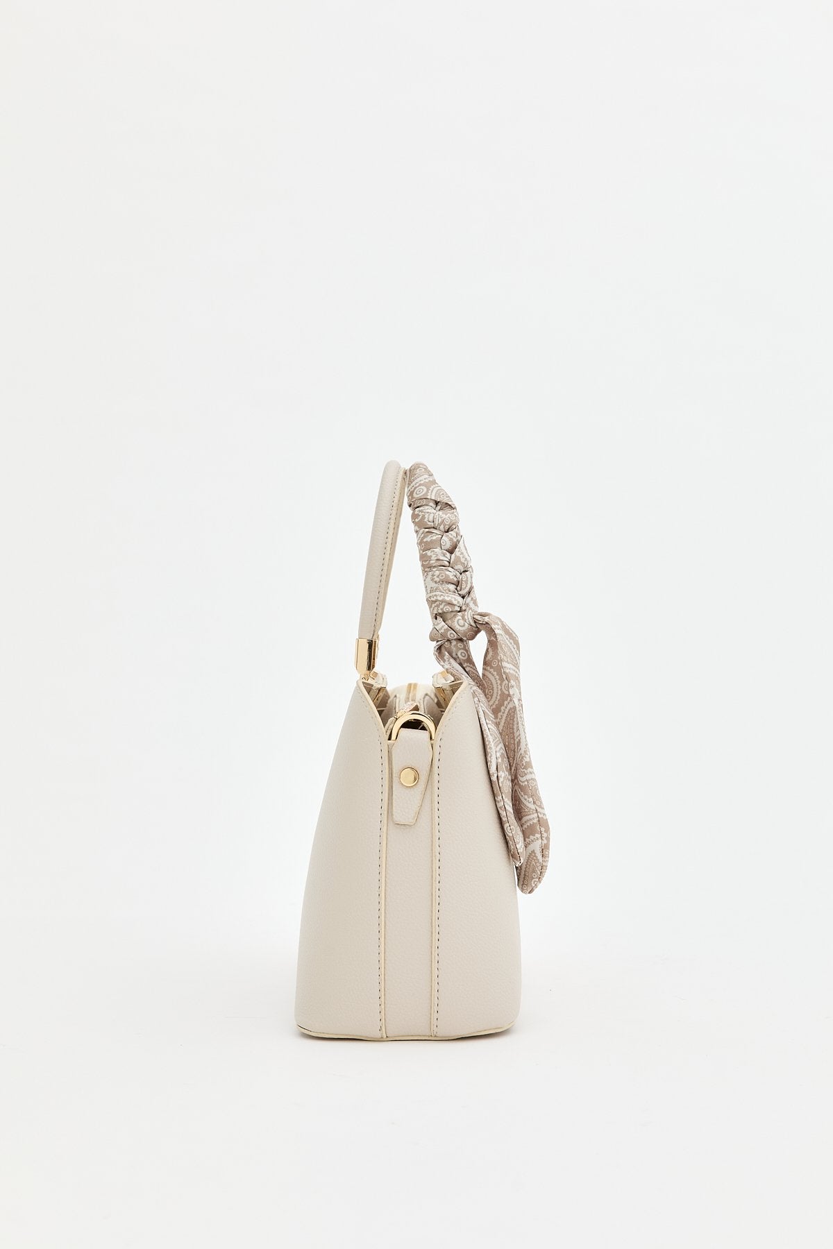 Fularlı Tote Çanta - Bej