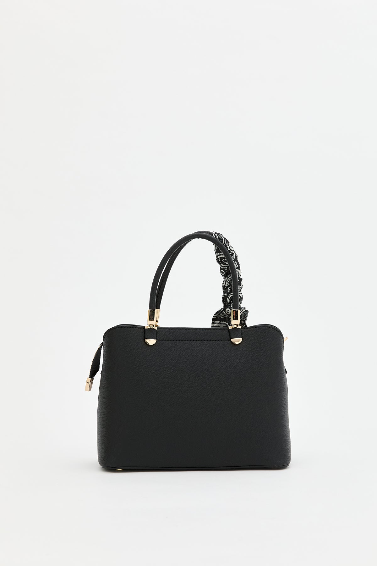 Fularlı Tote Çanta - Siyah