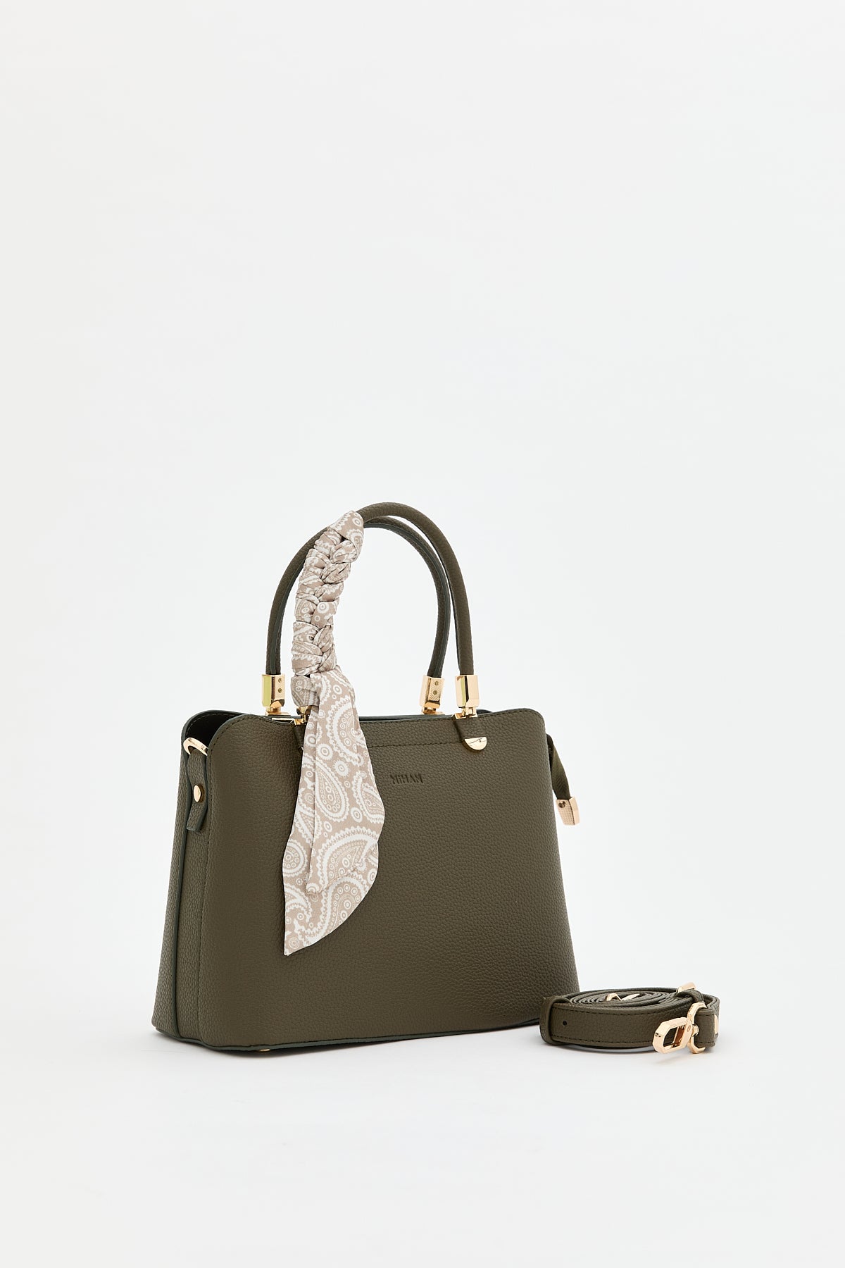 Fularlı Tote Çanta - Yeşil