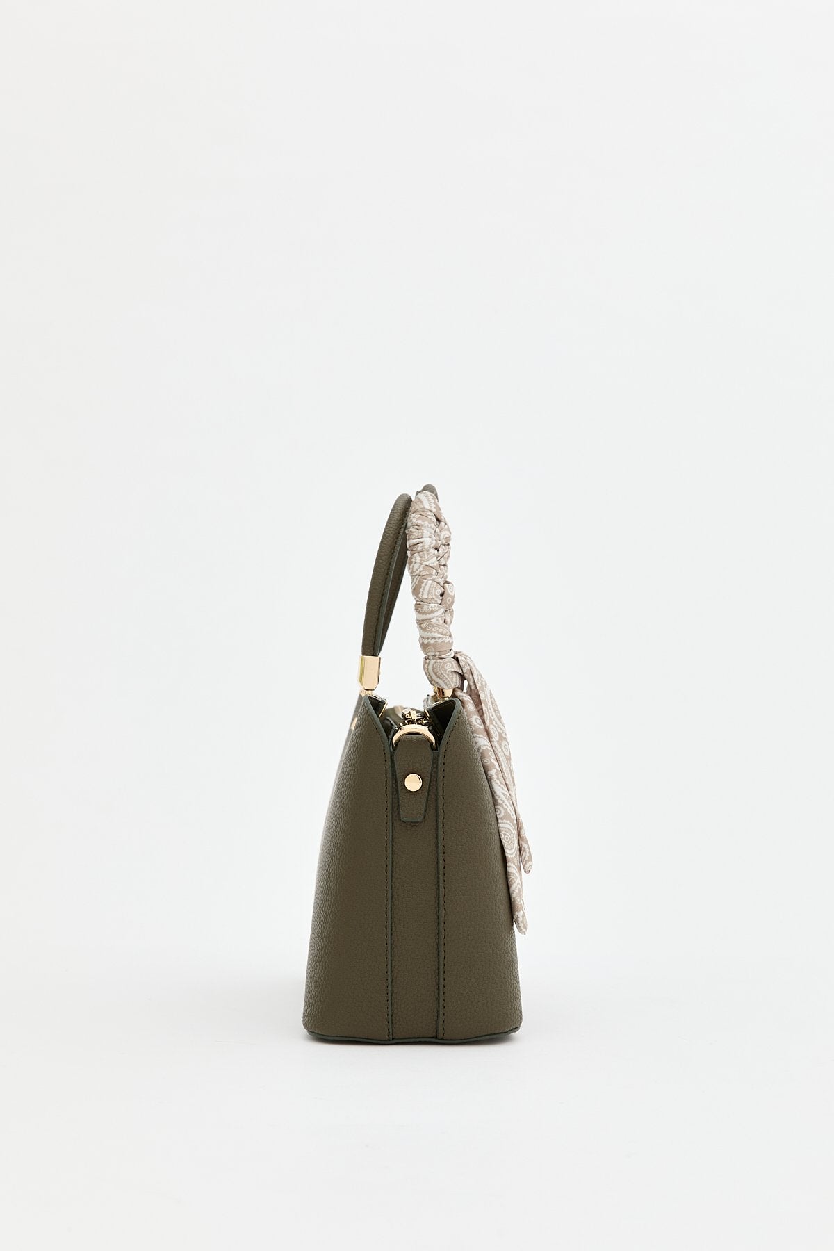 Fularlı Tote Çanta - Yeşil