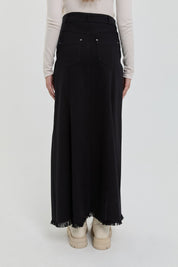 Gabardin 8 Panel Etek - Siyah