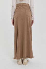 Gabardin 8 Panel Etek - Vizon