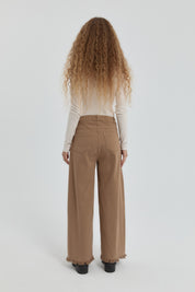 Gabardin Bol Paça Pantolon - Vizon