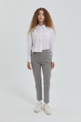 Gabardin Dar Paça Pantolon - Gri
