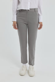 Gabardin Dar Paça Pantolon - Gri