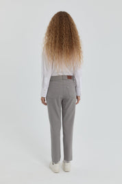 Gabardin Dar Paça Pantolon - Gri