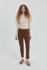Gabardin Dar Paça Pantolon - Kahve