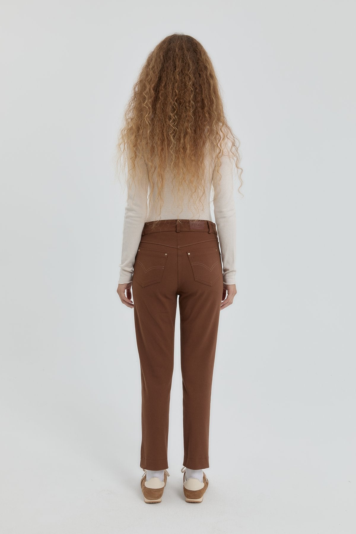 Gabardin Dar Paça Pantolon - Kahve