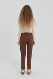 Gabardin Dar Paça Pantolon - Kahve