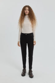 Gabardin Dar Paça Pantolon - Siyah
