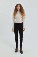 Gabardin Dar Paça Pantolon - Siyah