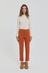 Gabardin Dar Paça Pantolon - Turuncu