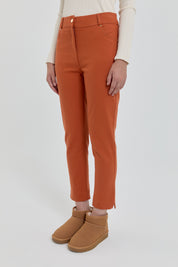 Gabardin Dar Paça Pantolon - Turuncu