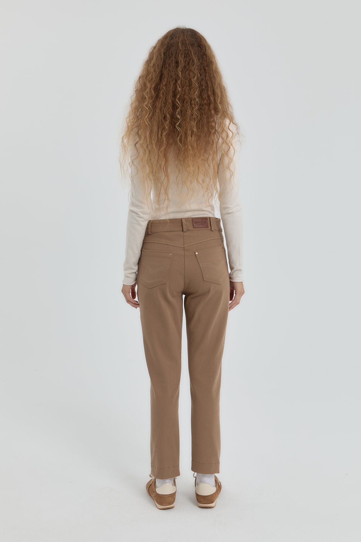 Gabardin Dar Paça Pantolon - Vizon