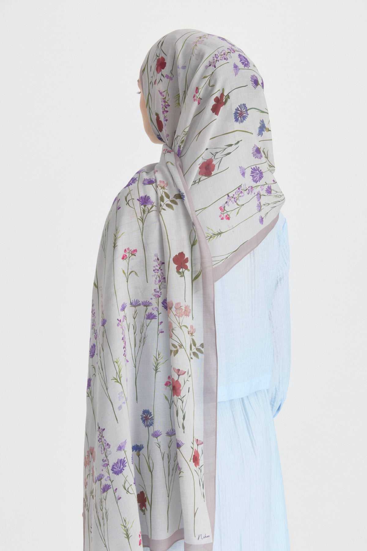 Garden Cotton Modal Shawl - Powder