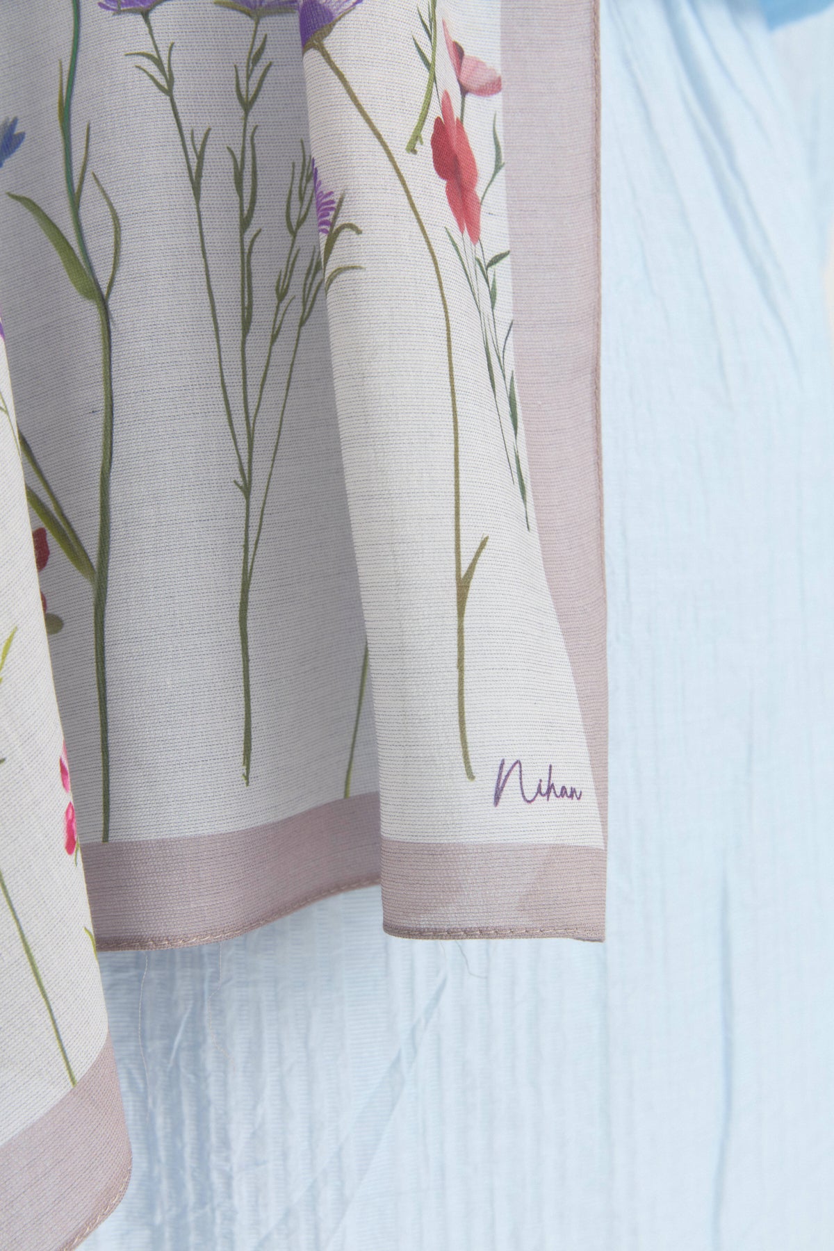Garden Cotton Modal Shawl - Powder