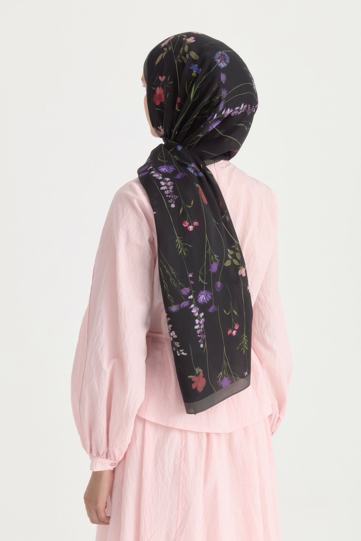 Garden Cotton Modal Shawl - Black