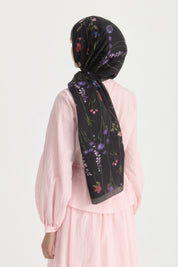 Garden Cotton Modal Shawl - Black