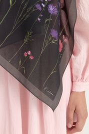 Garden Cotton Modal Shawl - Black