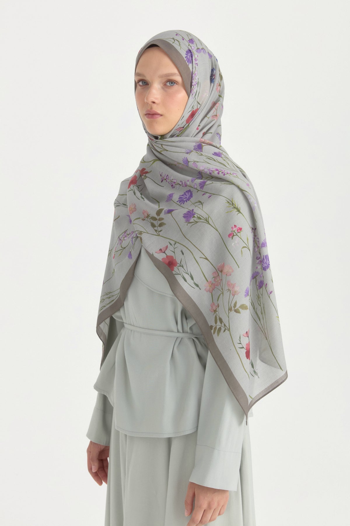 Garden Cotton Modal Shawl - Stone