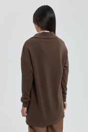 Garni Detail Sweatshirt - Coffee