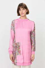 Garnili Cep Detaylı Tunik - Pembe