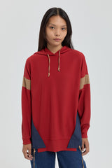 Trimmed Hooded Sweatshirt - Terracotta