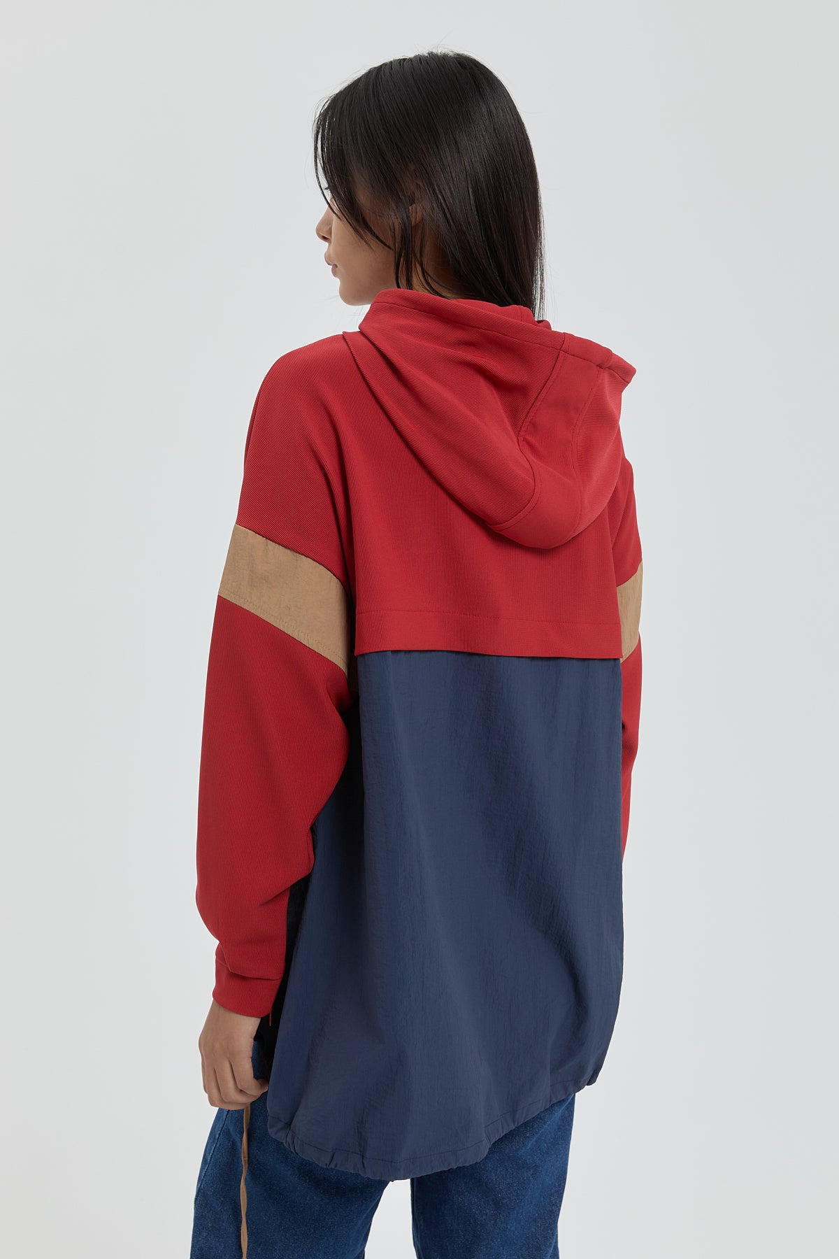 Trimmed Hooded Sweatshirt - Terracotta
