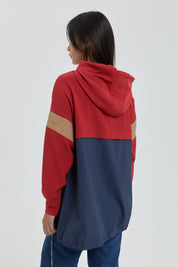 Trimmed Hooded Sweatshirt - Terracotta
