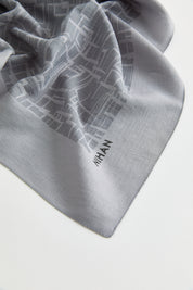 Geometric Pattern Jacquard Scarf - Grey