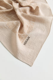 Geometric Pattern Jacquard Scarf - Latte