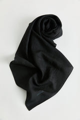 Geometric Pattern Jacquard Scarf - Black