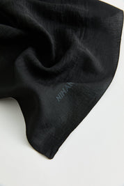 Geometric Pattern Jacquard Scarf - Black