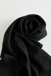 Geometric Pattern Jacquard Scarf - Black