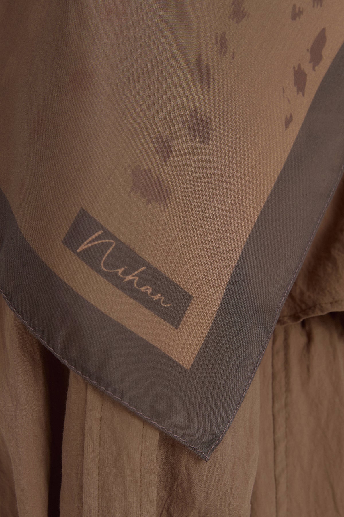 Deer Pattern Viscose Floss Shawl - Coffee