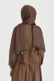 Deer Pattern Viscose Floss Shawl - Coffee