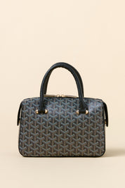 Gold Detail Handbag - Croco Black