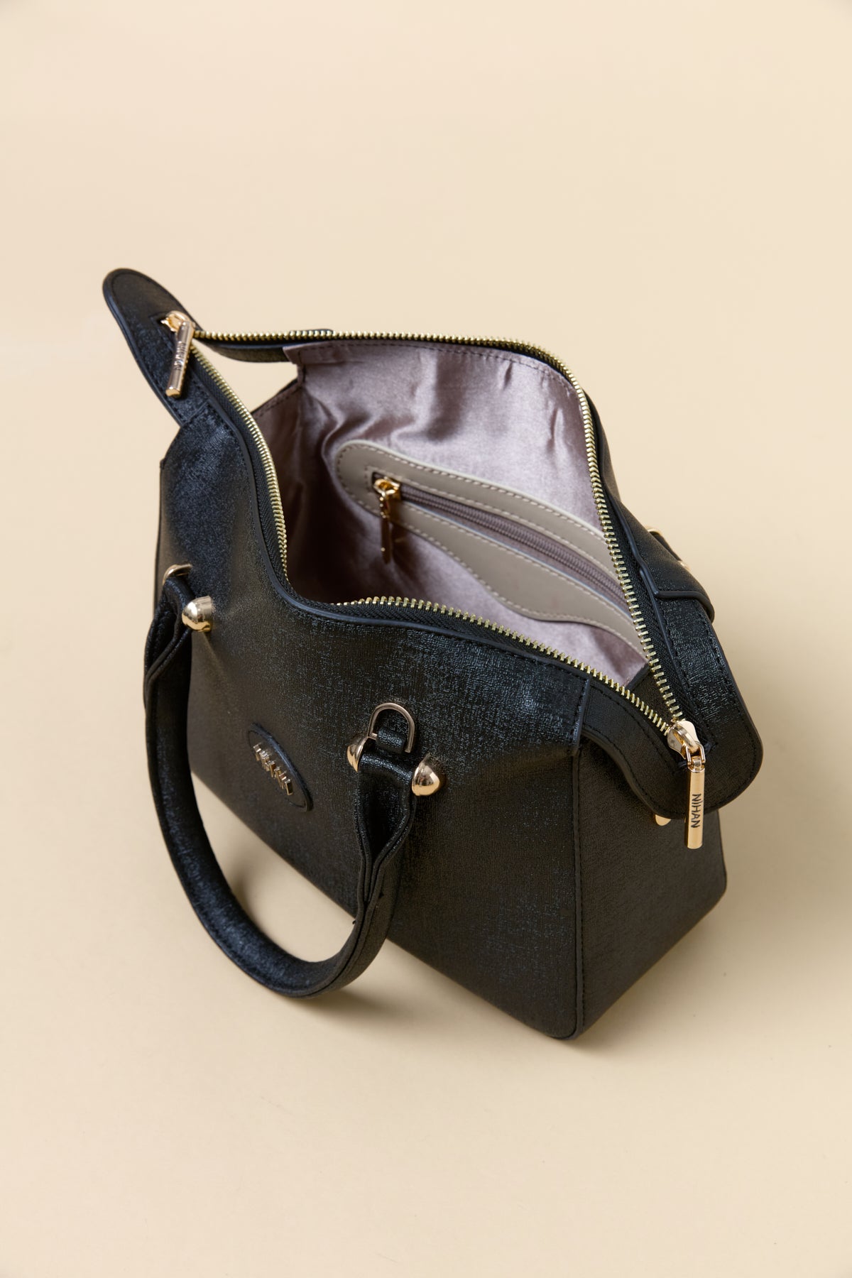 Gold Detail Handbag - Black