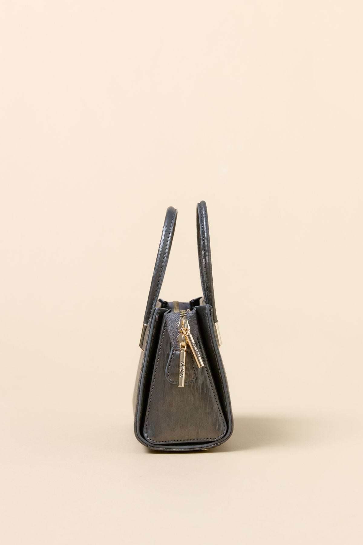 Gold Detaylı Satchel Çanta - Antrasit