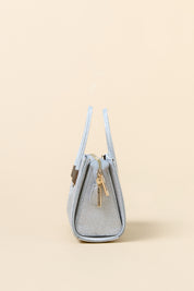 Gold Detailed Satchel Bag - Silver