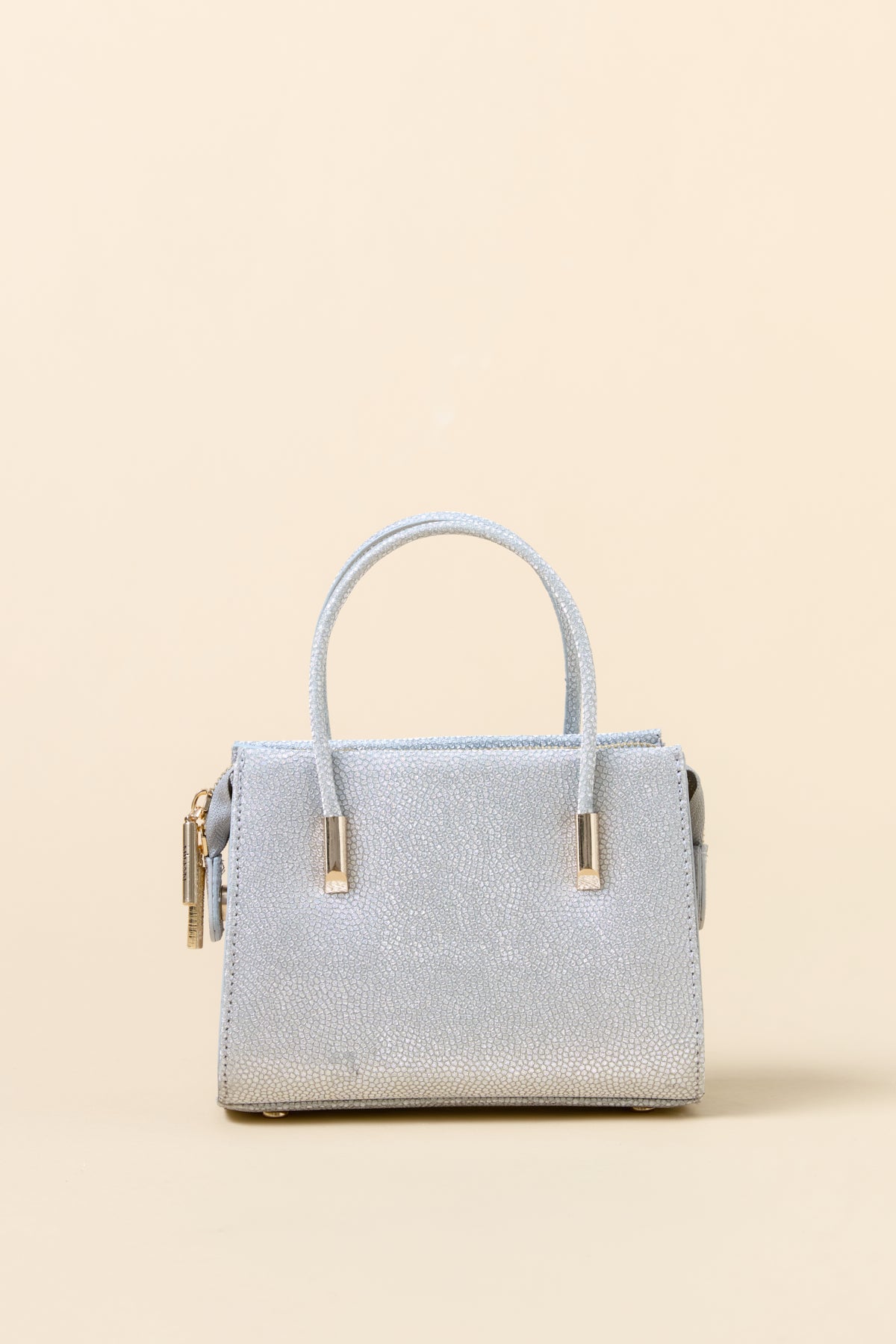 Gold Detailed Satchel Bag - Silver