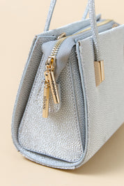 Gold Detailed Satchel Bag - Silver
