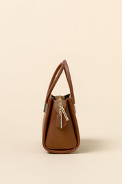 Gold Detaylı Satchel Çanta - Kahve