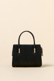 Gold Detailed Satchel Bag - Glitter Black