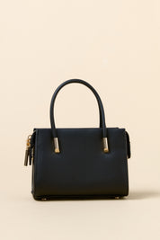 Satchel Bag with Gold Detail - Black