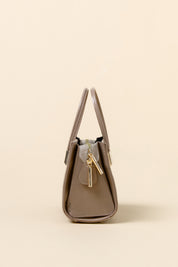 Gold Detailed Satchel Bag - Mink