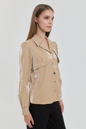 Gold Buttoned Shirt - Beige