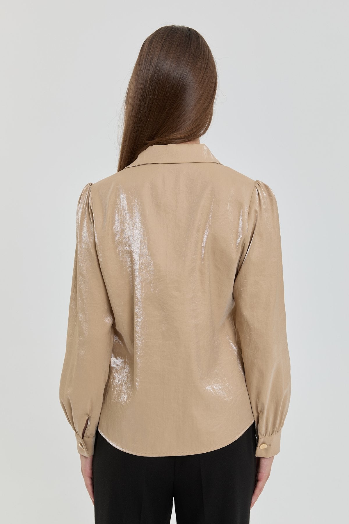 Gold Buttoned Shirt - Beige