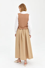 Gold Buttoned Vest - Beige